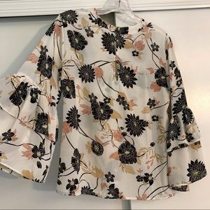 Floral funky sleeve blouse